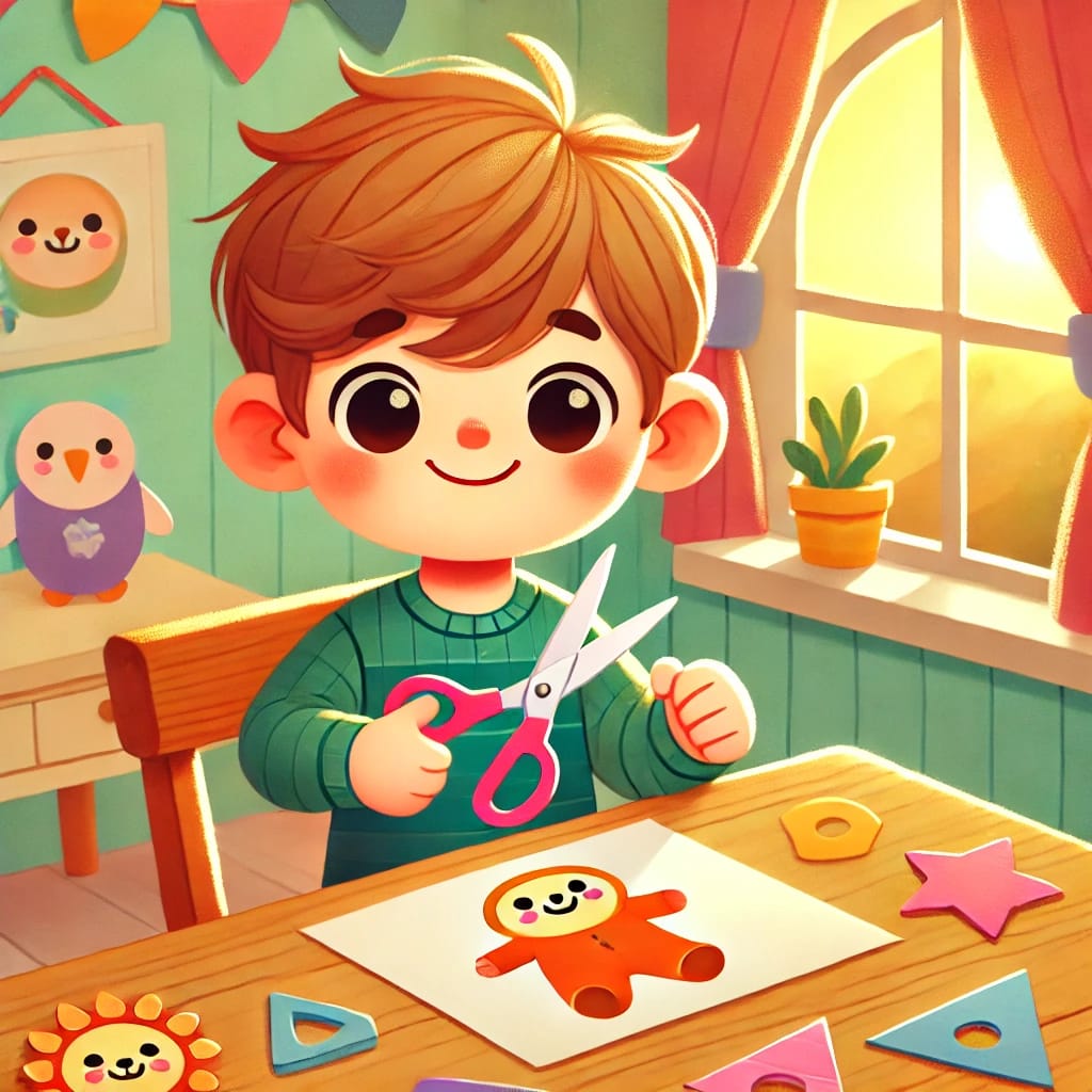 Arbeiten mit einer Schere – Einfache Formen ausschneiden Arbeiten mit einer Schere – Einfache Formen ausschneiden