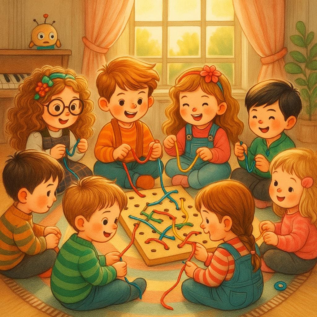 Feinmotorik fördern mit selbstgemachten Steckspielen – Lochbrett & Wollfäden Feinmotorik fördern mit selbstgemachten Steckspielen – Lochbrett & Wollfäden